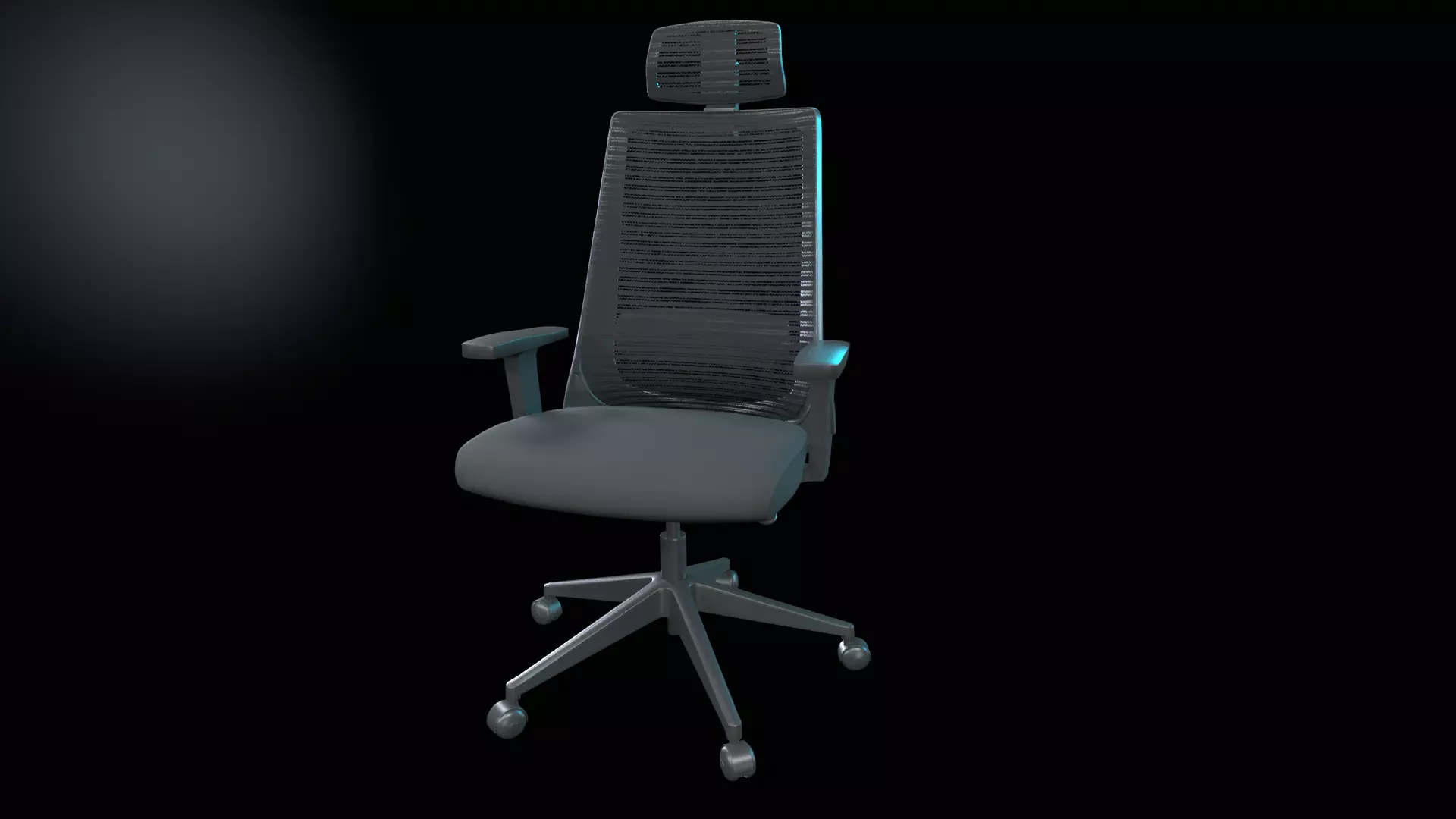 Office chair  Low-poly 3D model_0