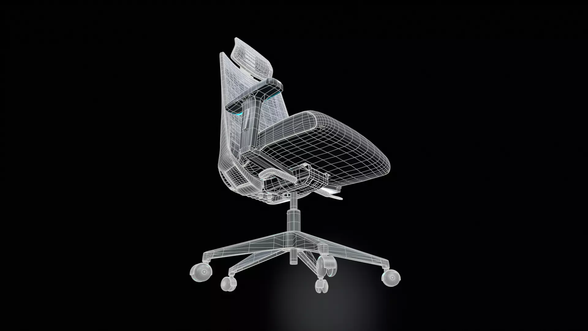 Office chair  Low-poly 3D model_10