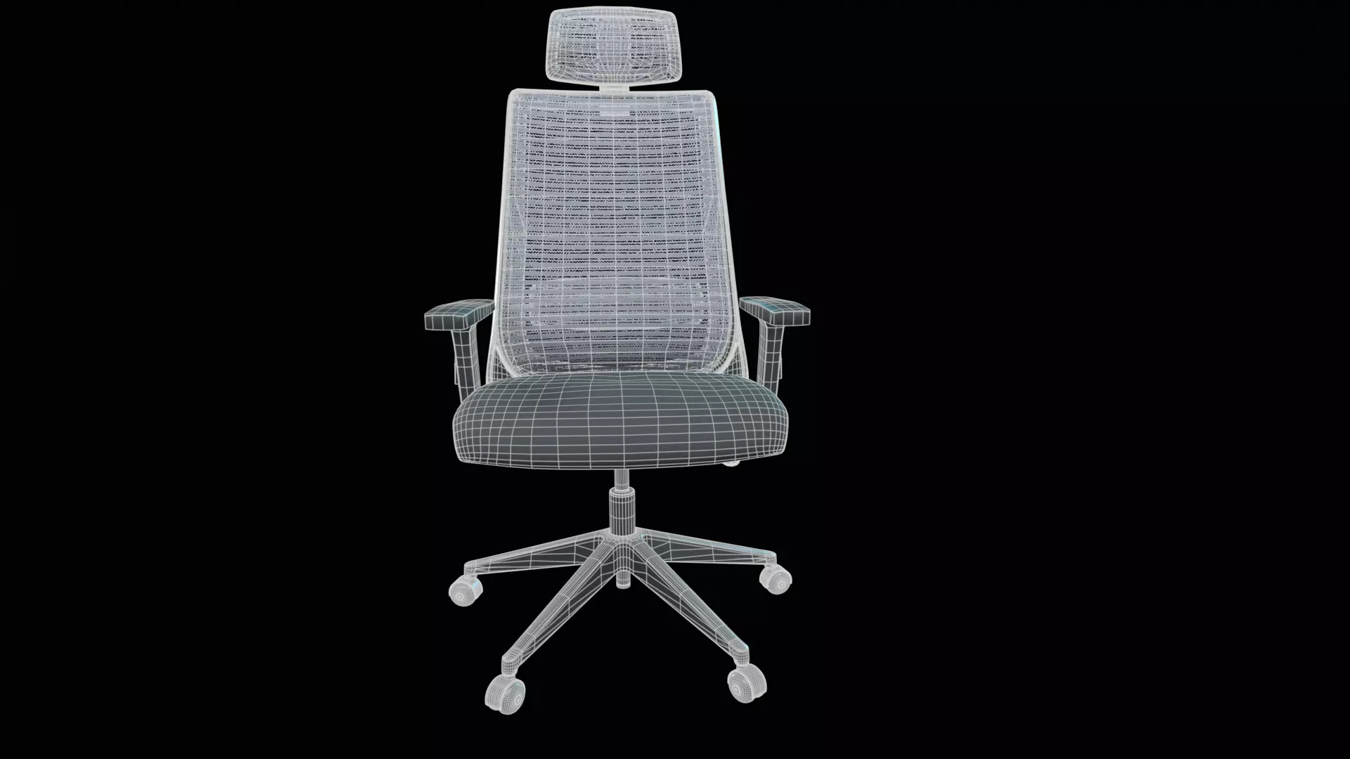 Office chair  Low-poly 3D model_6