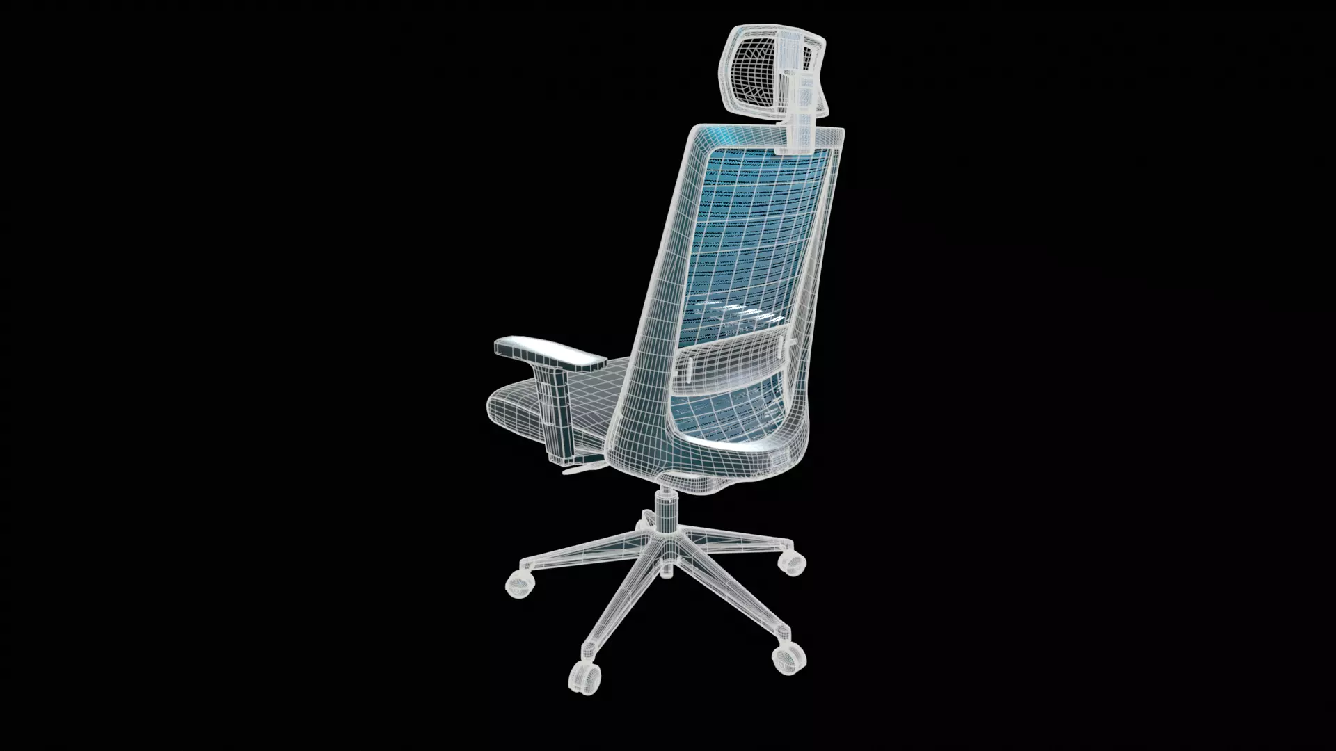 Office chair  Low-poly 3D model_8