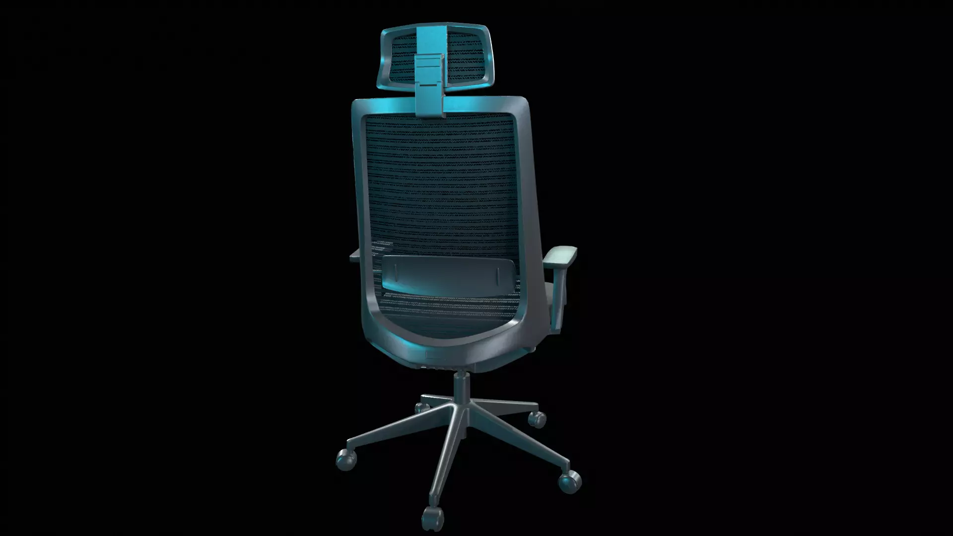 Office chair  Low-poly 3D model_2