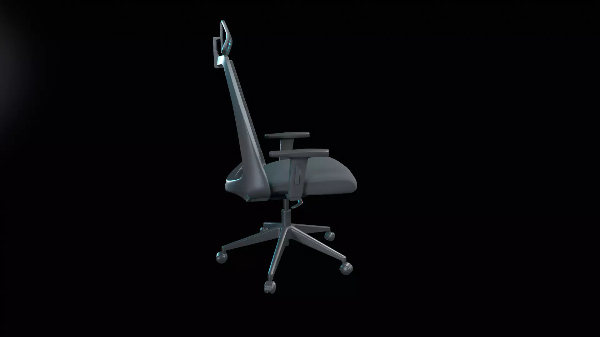 Office chair  Low-poly 3D model_1