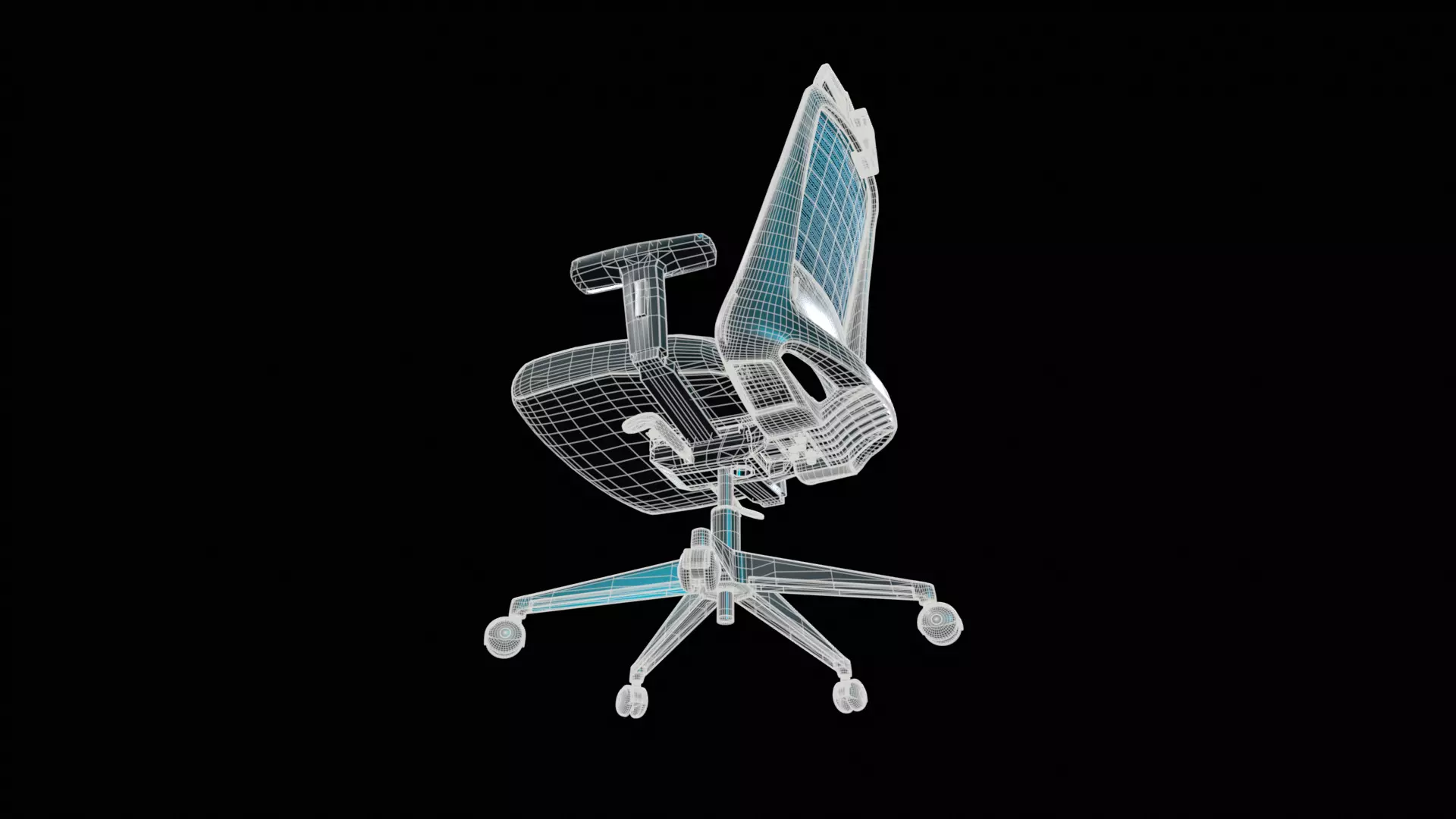 Office chair  Low-poly 3D model_9