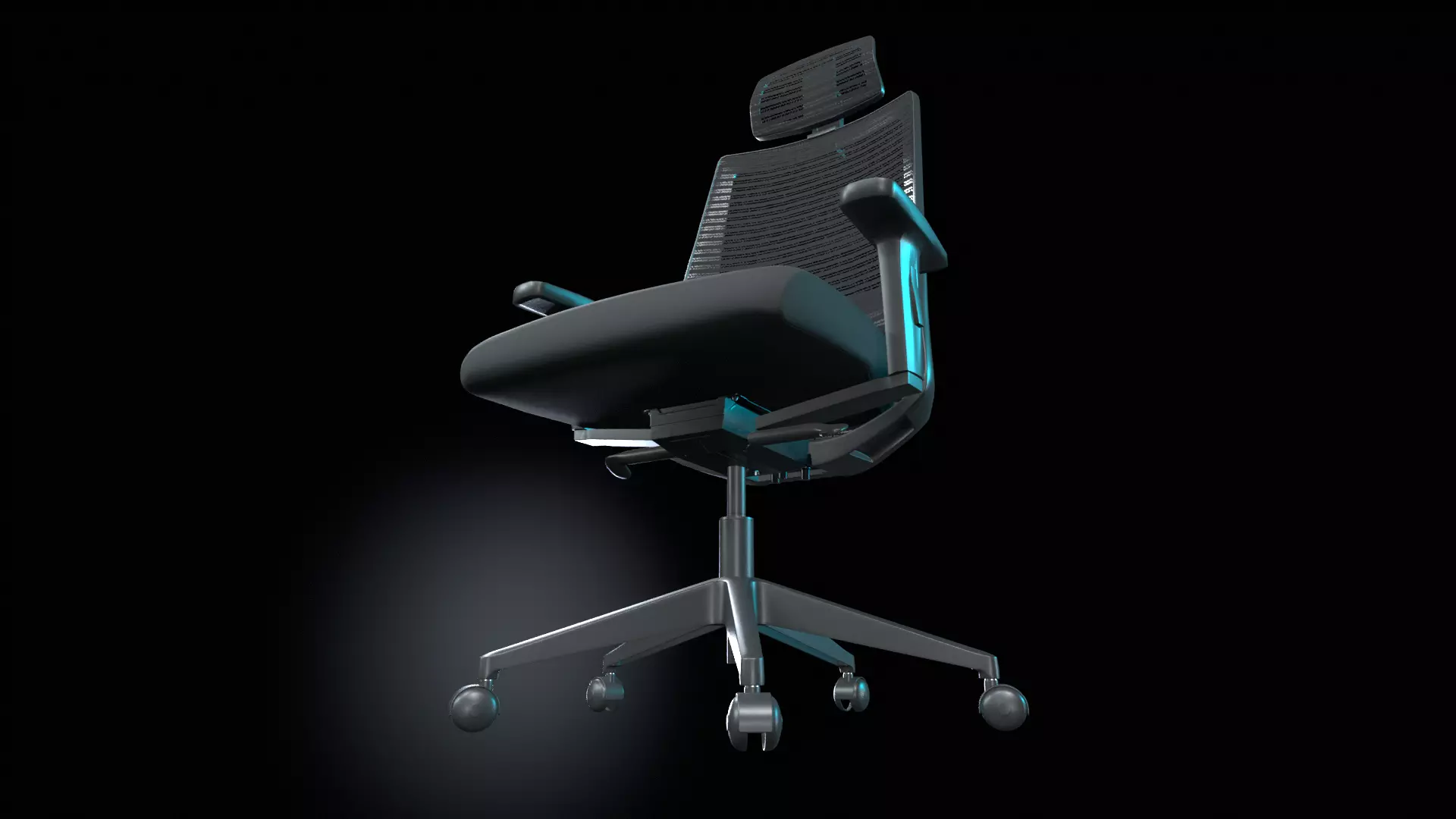 Office chair  Low-poly 3D model_5