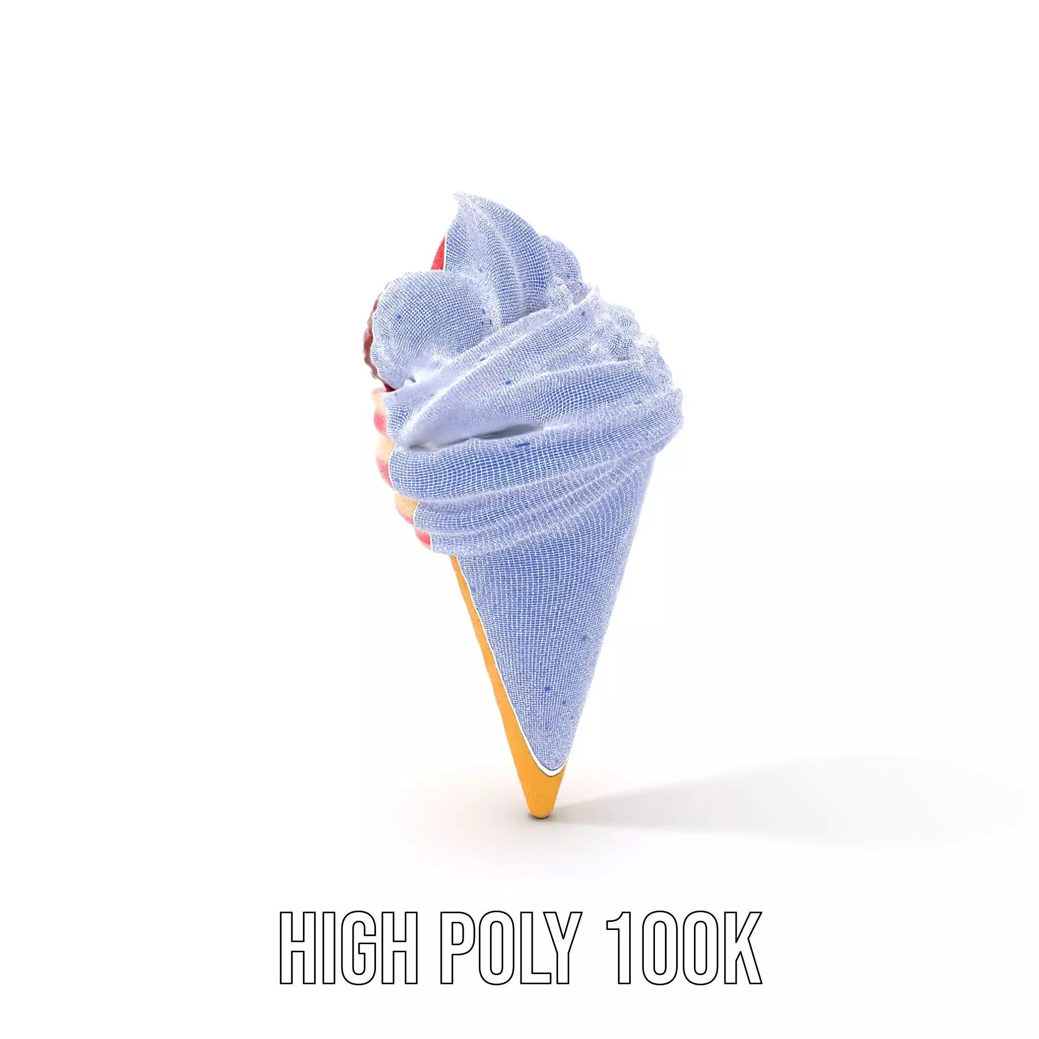 Strawberry Swirl Cone model pack Low-poly 3D model_5