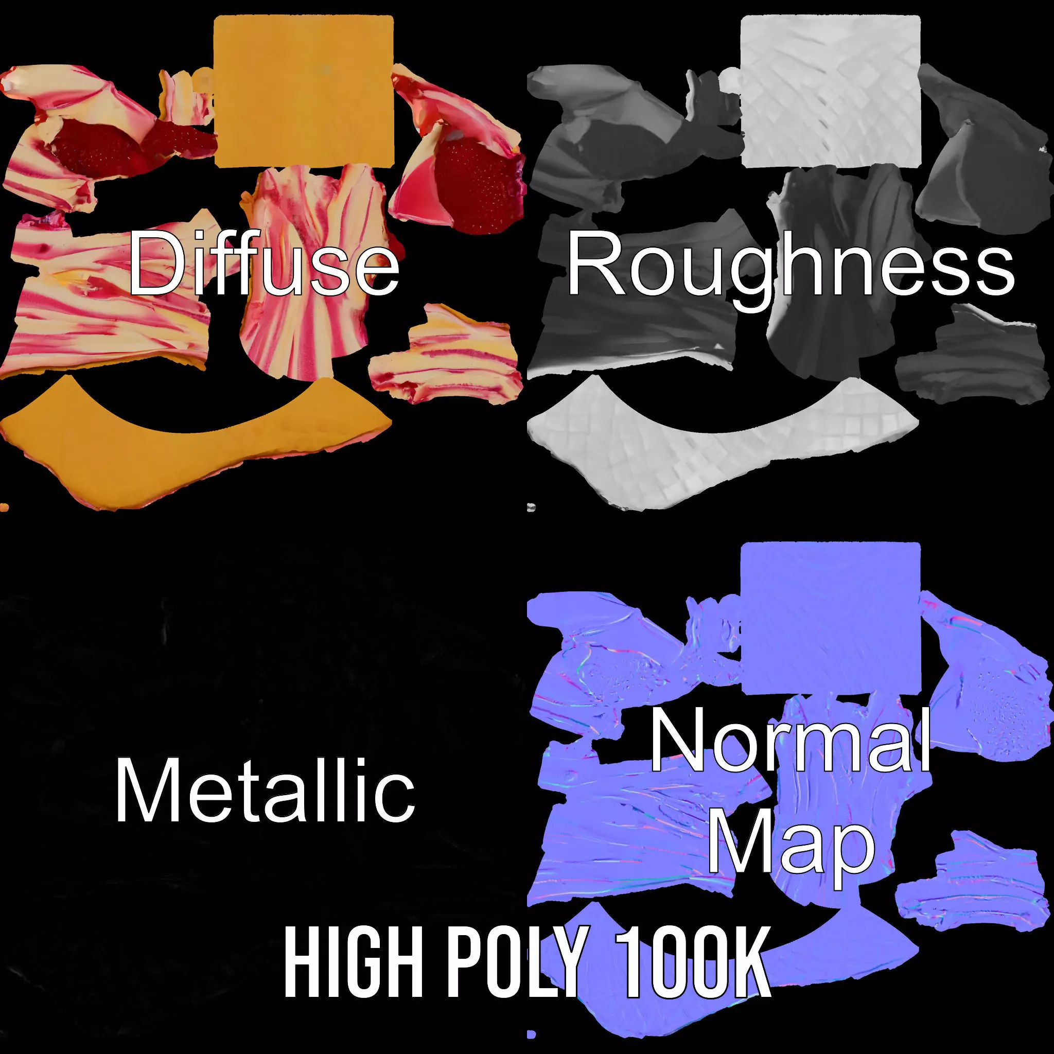 Strawberry Swirl Cone model pack Low-poly 3D model_4