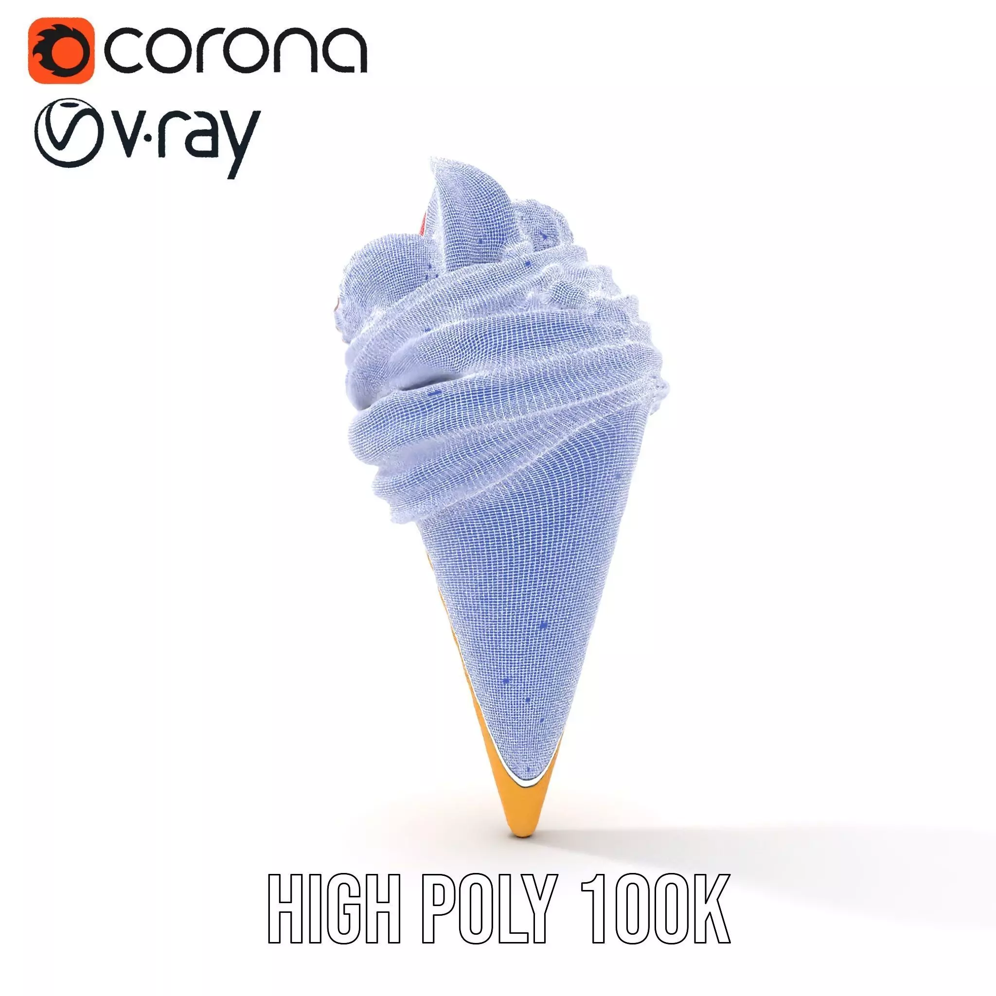 Strawberry Swirl Cone model pack Low-poly 3D model_32