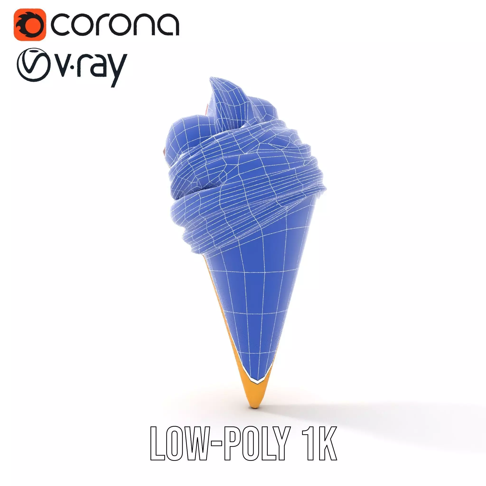 Strawberry Swirl Cone model pack Low-poly 3D model_15