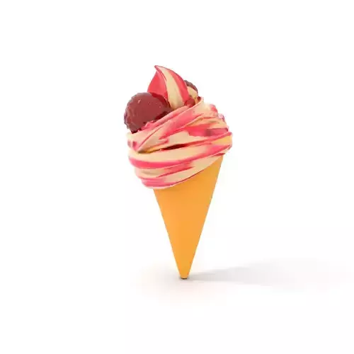 Strawberry Swirl Cone model pack