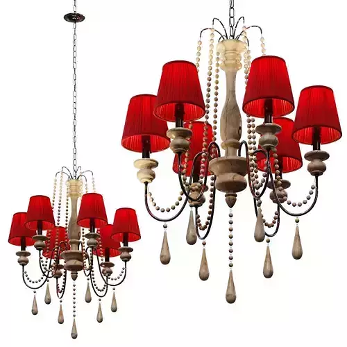 Chandelier Loft designe 1151 with lampshades 3D model