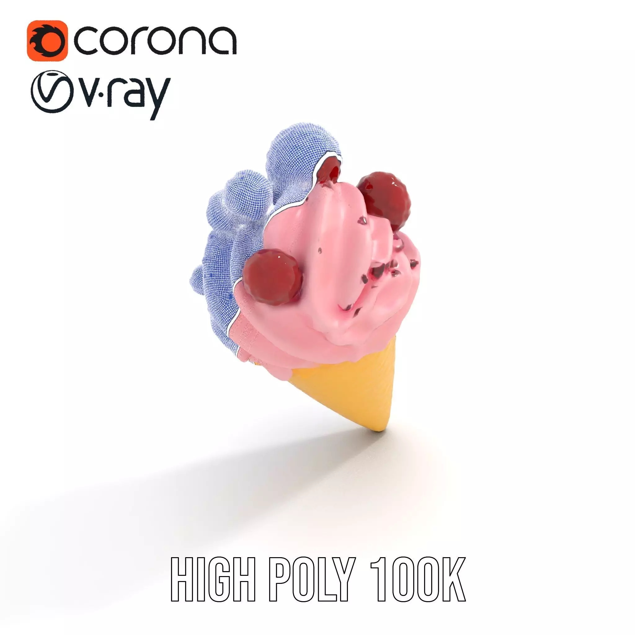 Berry Swirl Ice Cream model pack Low-poly 3D model_29