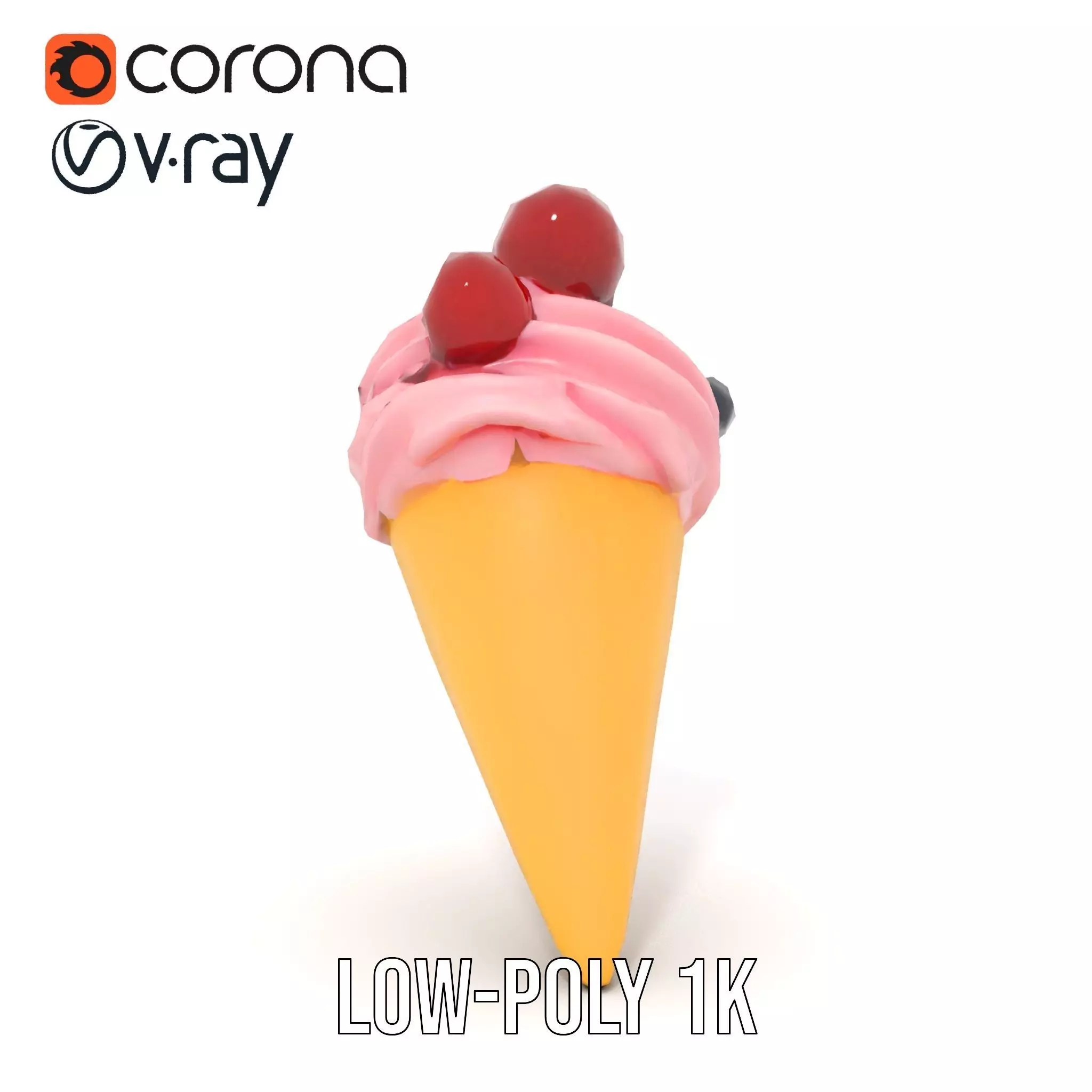 Berry Swirl Ice Cream model pack Low-poly 3D model_10