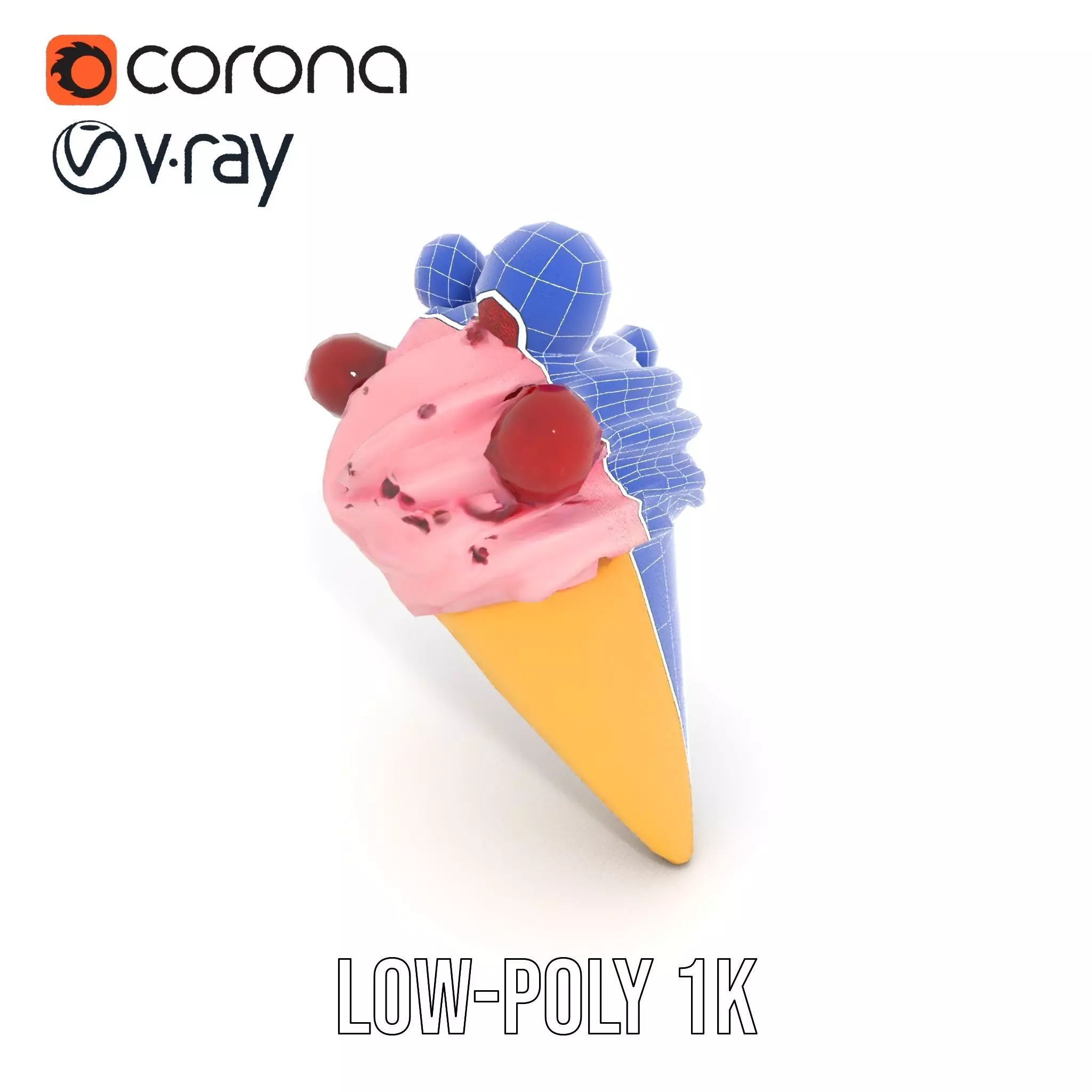 Berry Swirl Ice Cream model pack Low-poly 3D model_31
