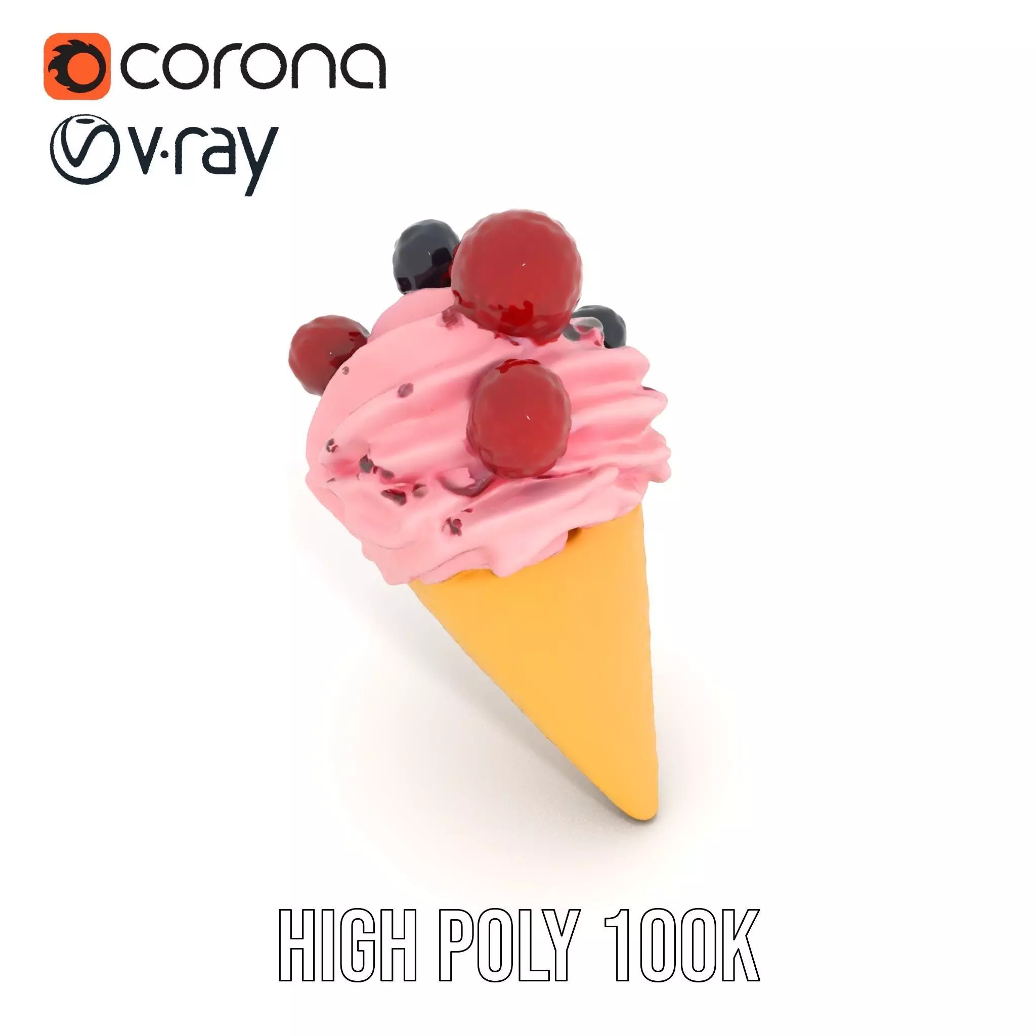 Berry Swirl Ice Cream model pack Low-poly 3D model_32