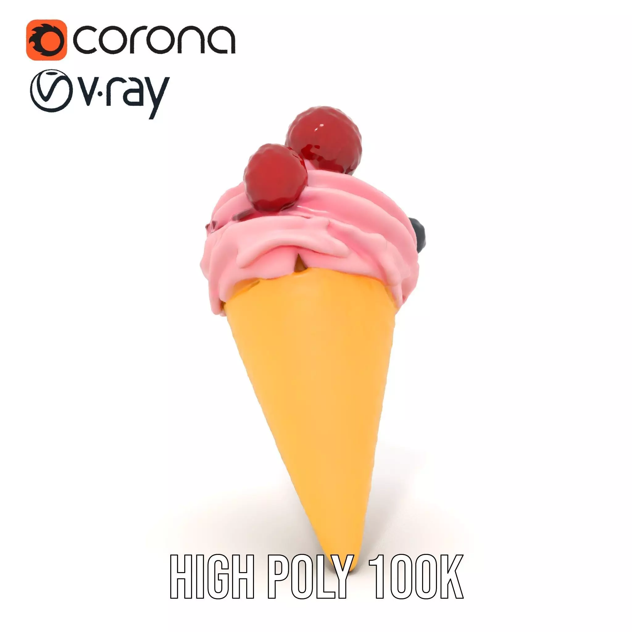 Berry Swirl Ice Cream model pack Low-poly 3D model_21