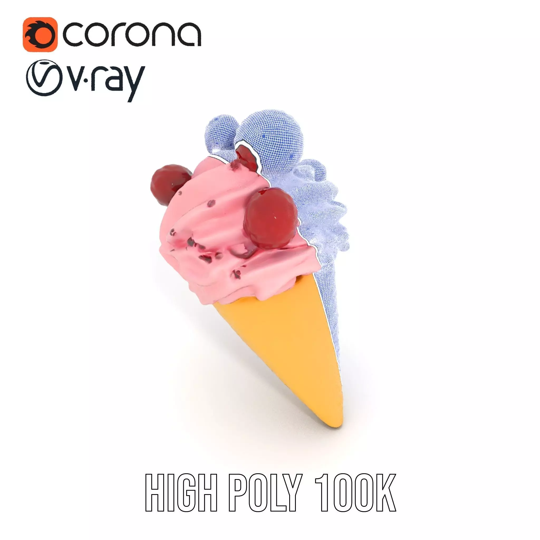 Berry Swirl Ice Cream model pack Low-poly 3D model_26