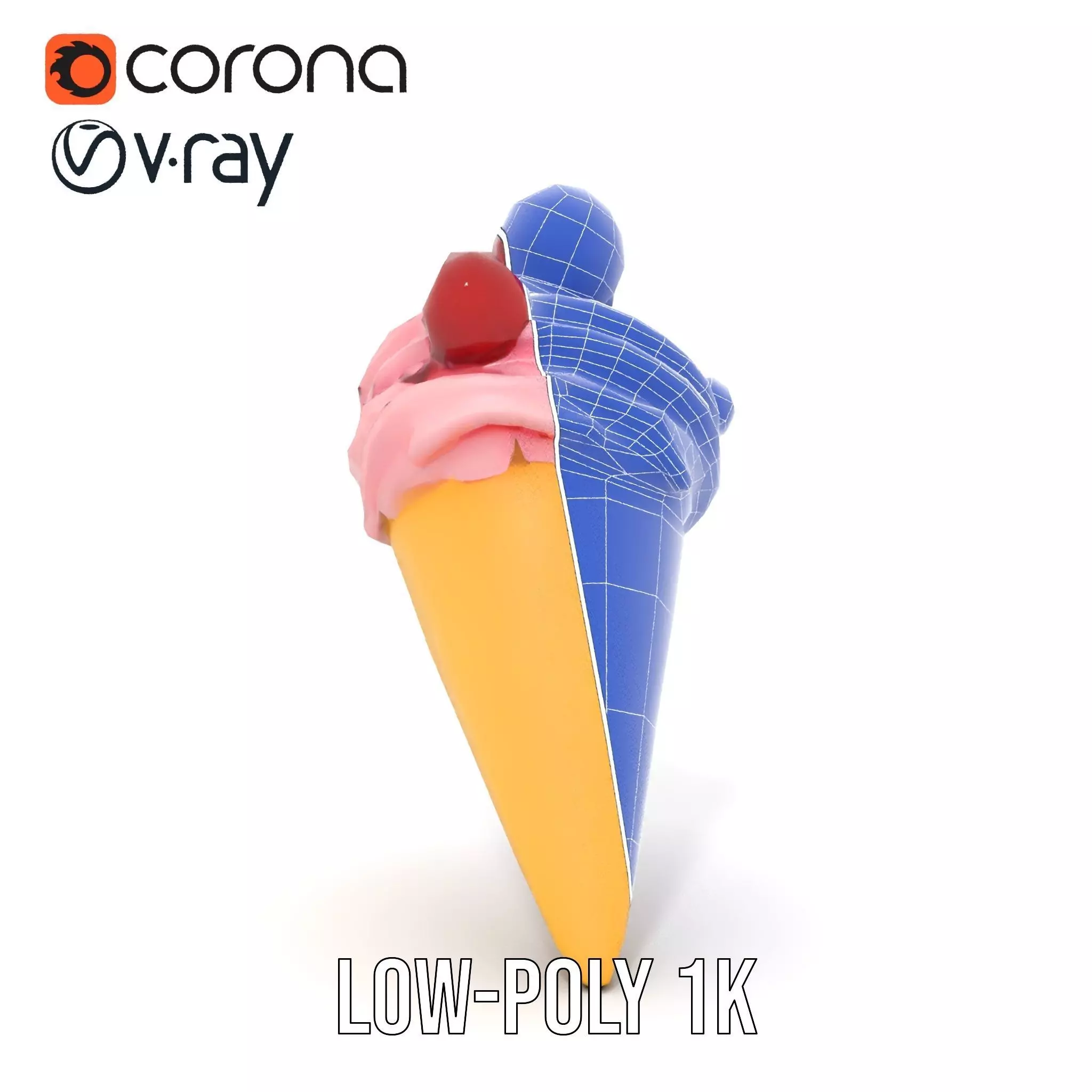 Berry Swirl Ice Cream model pack Low-poly 3D model_23