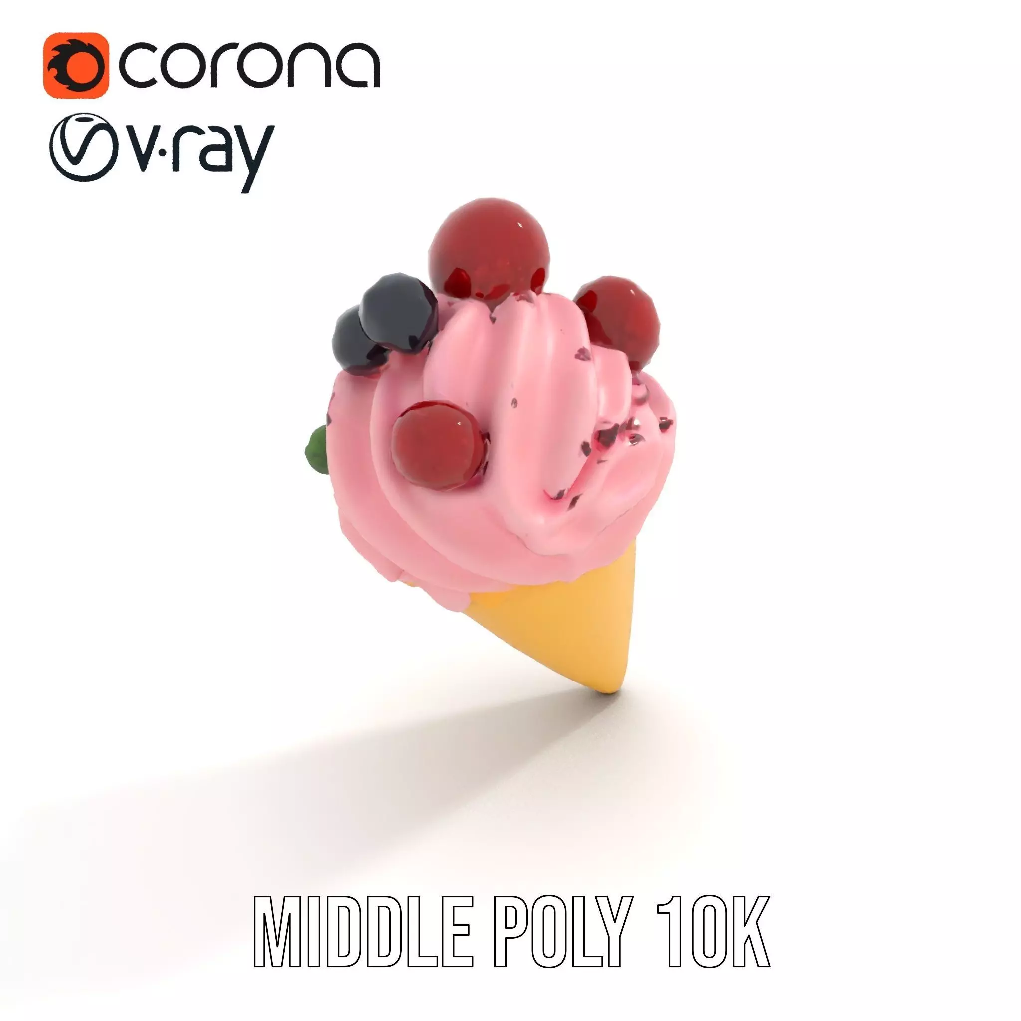 Berry Swirl Ice Cream model pack Low-poly 3D model_19