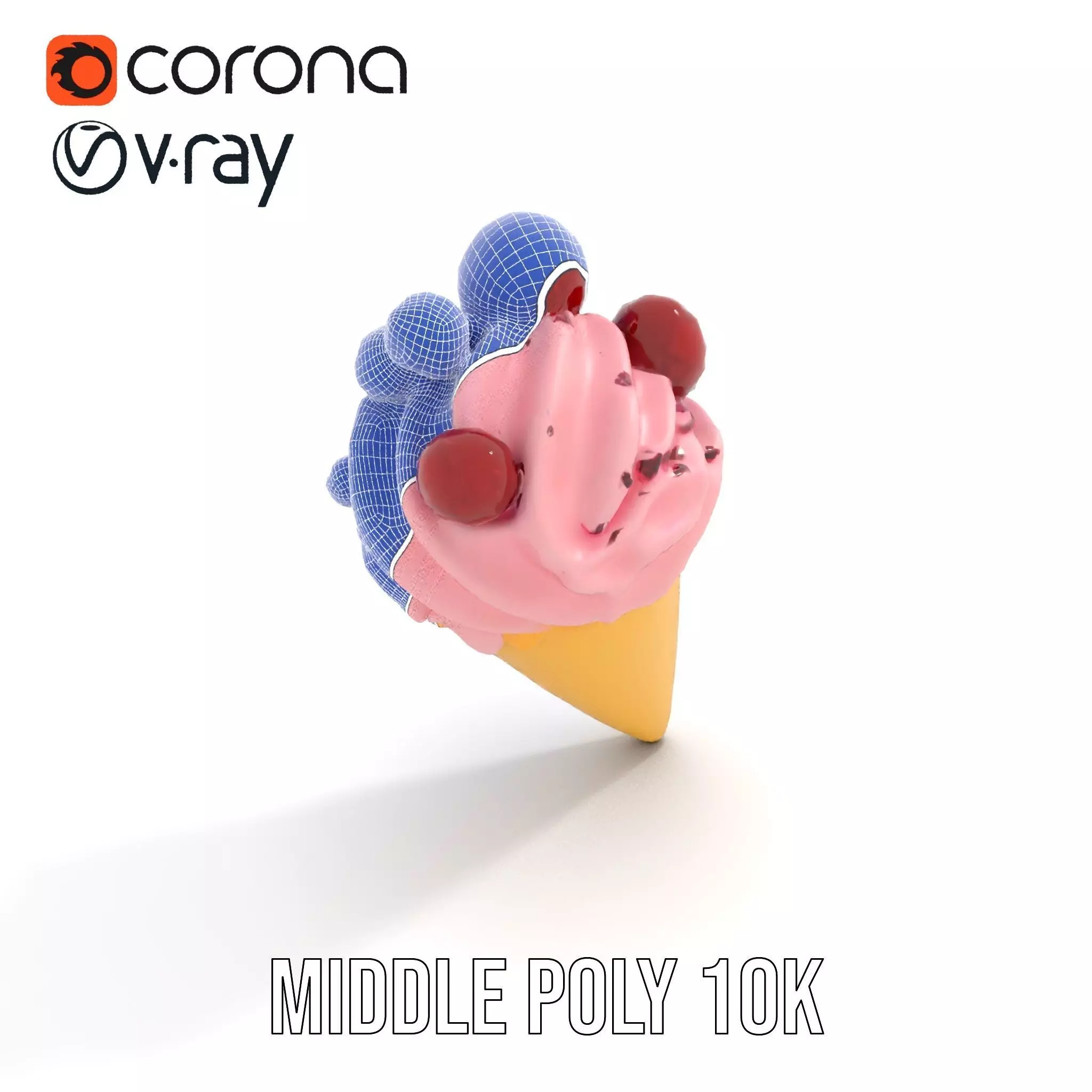 Berry Swirl Ice Cream model pack Low-poly 3D model_27