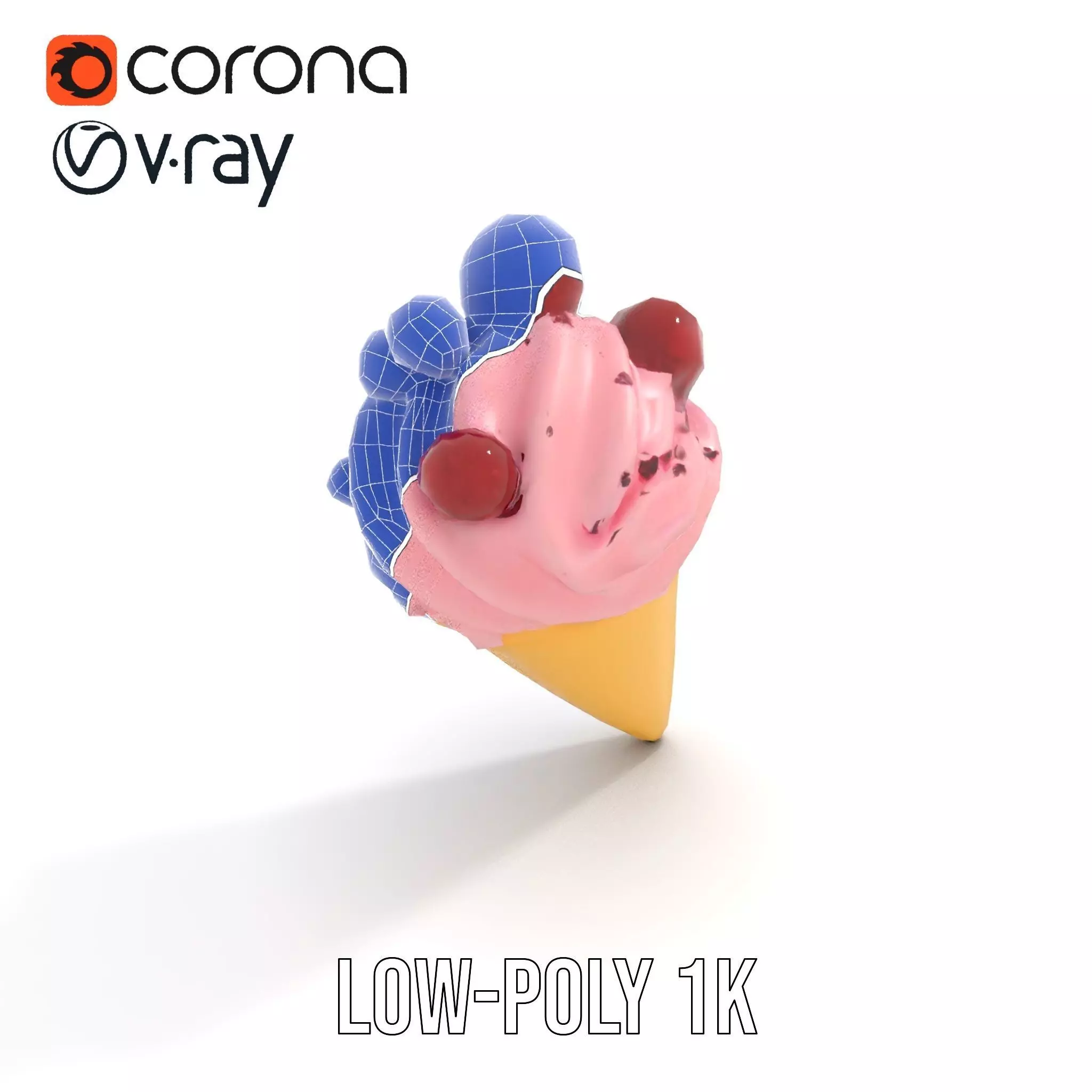 Berry Swirl Ice Cream model pack Low-poly 3D model_20