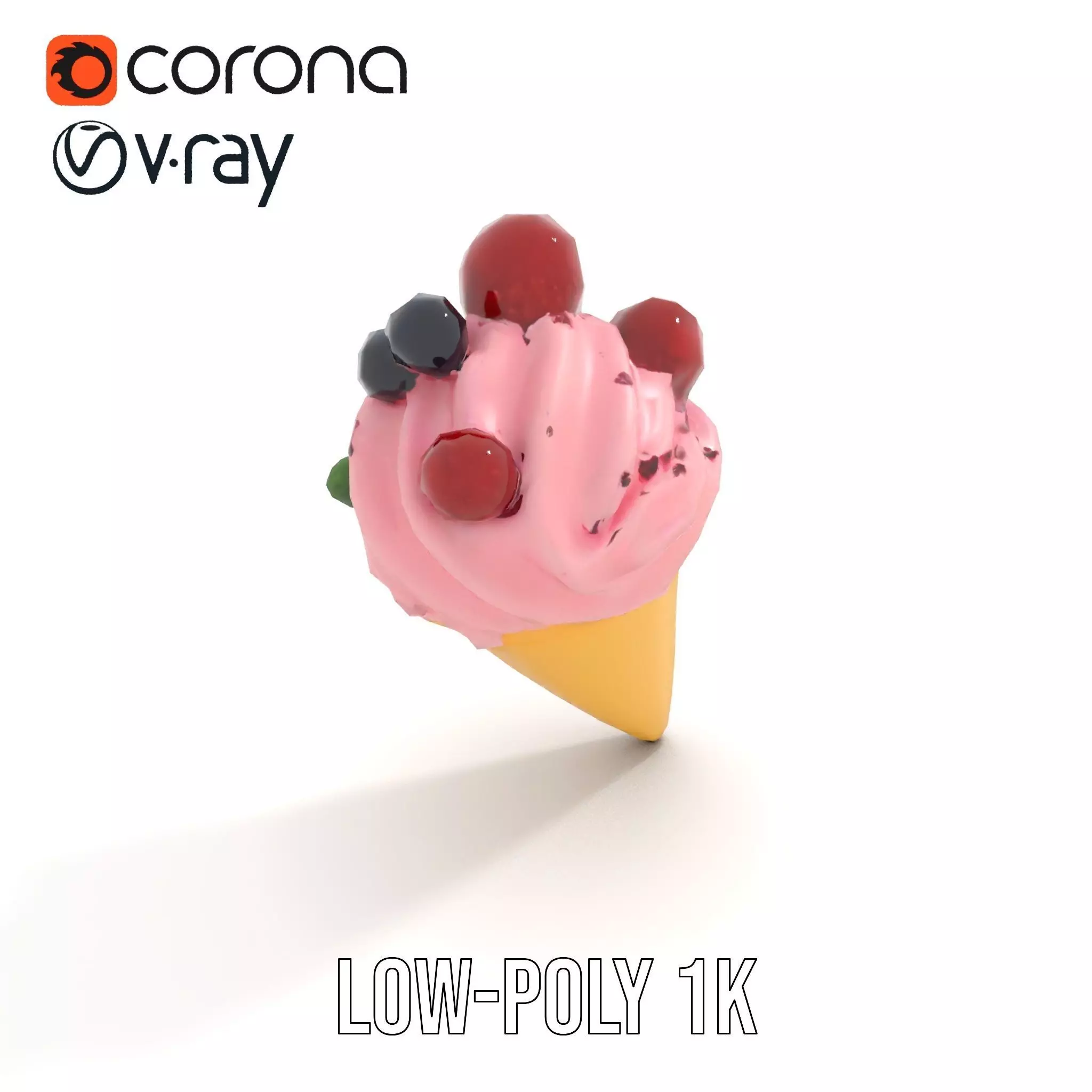 Berry Swirl Ice Cream model pack Low-poly 3D model_25