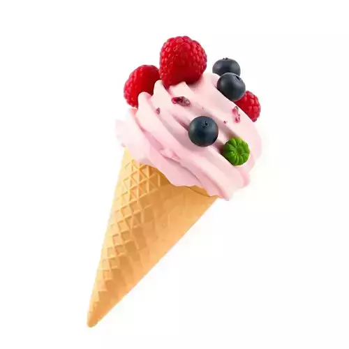 Berry Swirl Ice Cream model pack Low-poly 3D model 2