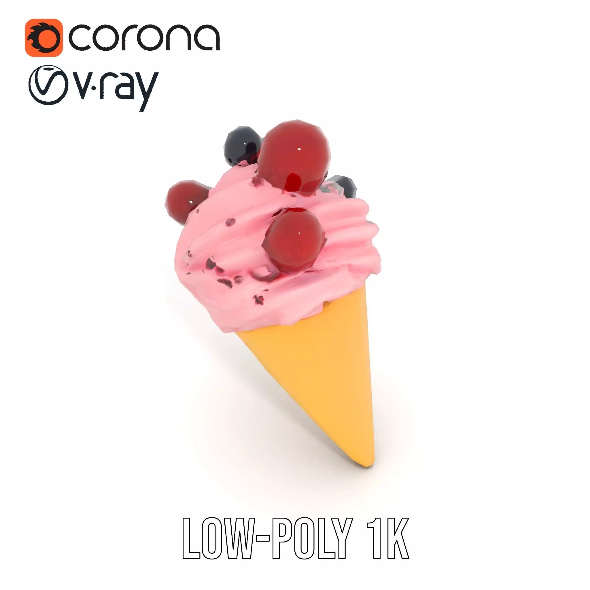 Berry Swirl Ice Cream model pack Low-poly 3D model_15