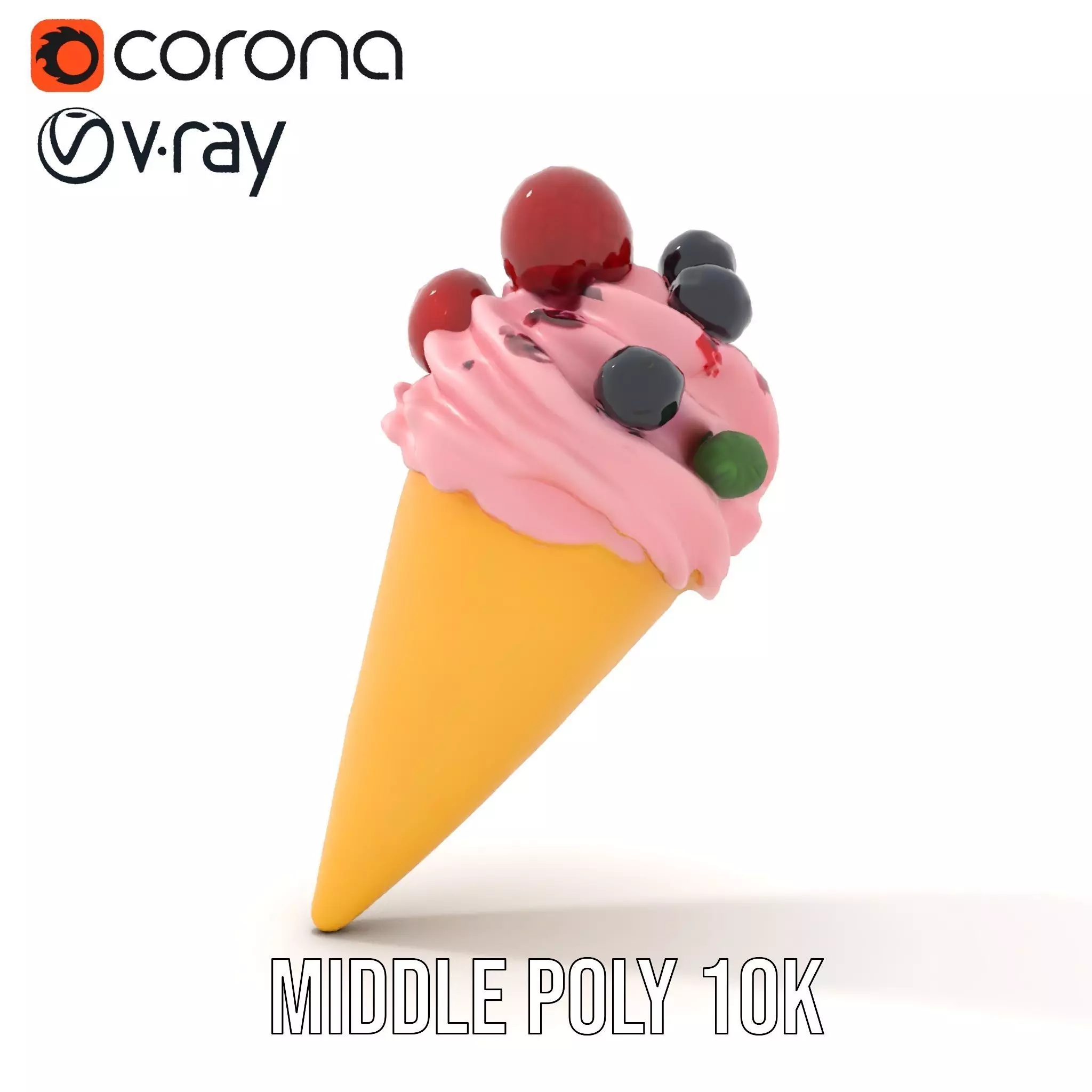 Berry Swirl Ice Cream model pack Low-poly 3D model_7
