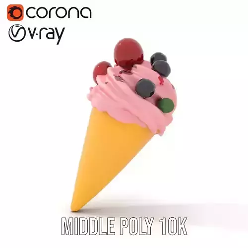 Berry Swirl Ice Cream model pack Low-poly 3D model 6