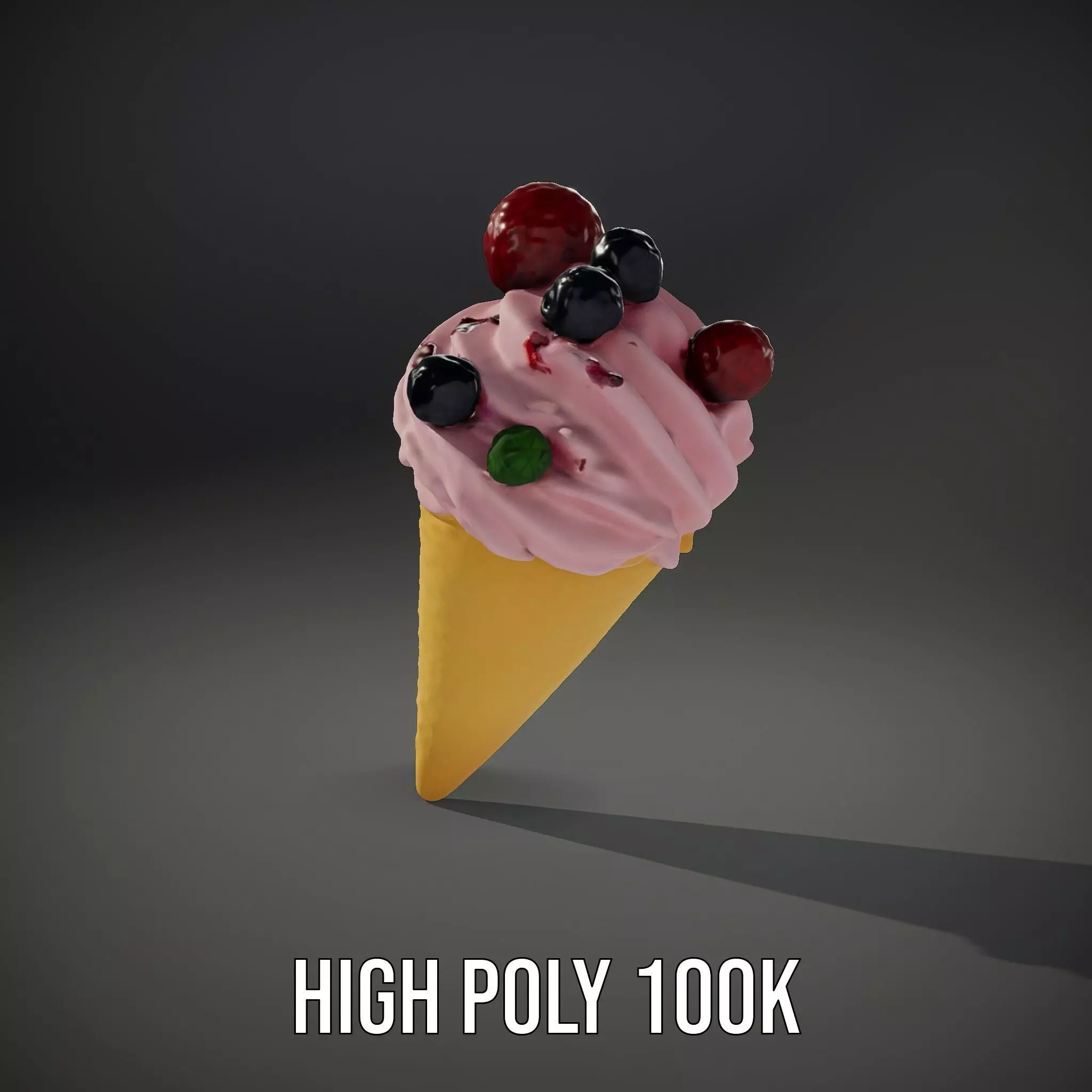 Berry Swirl Ice Cream model pack Low-poly 3D model_11