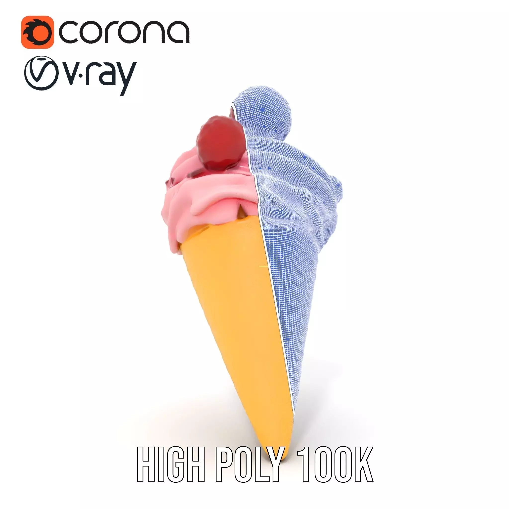 Berry Swirl Ice Cream model pack Low-poly 3D model_35