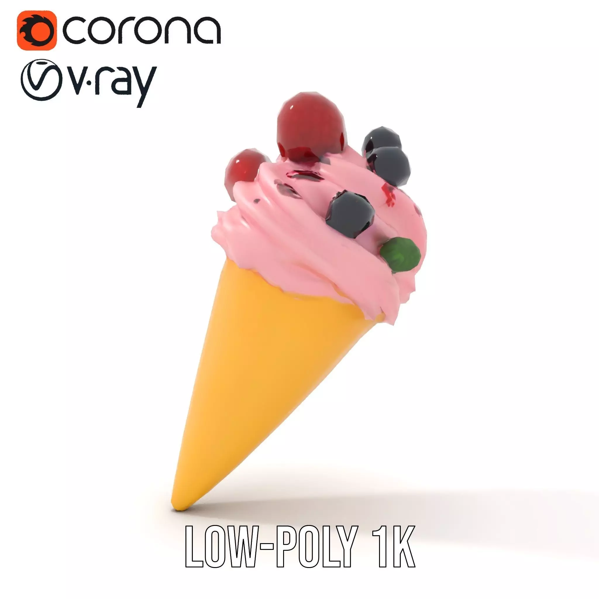 Berry Swirl Ice Cream model pack Low-poly 3D model_8