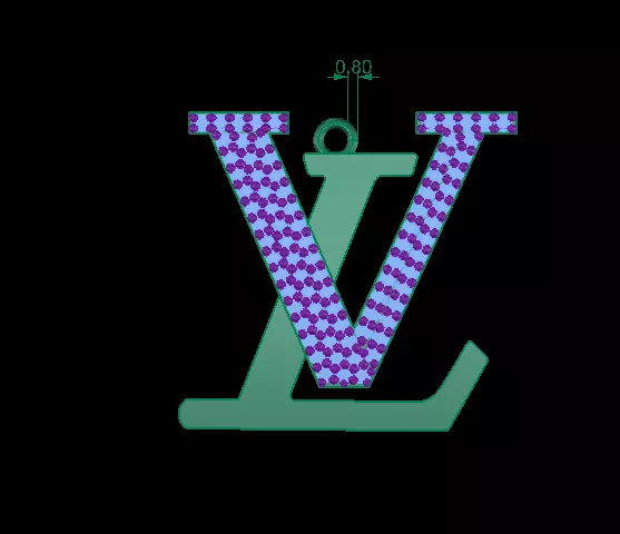LV  dimond Pendint 3D print model_1