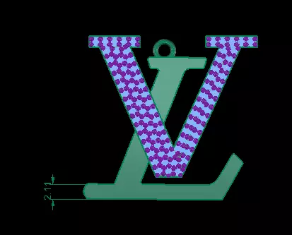 LV  dimond Pendint 3D print model_2