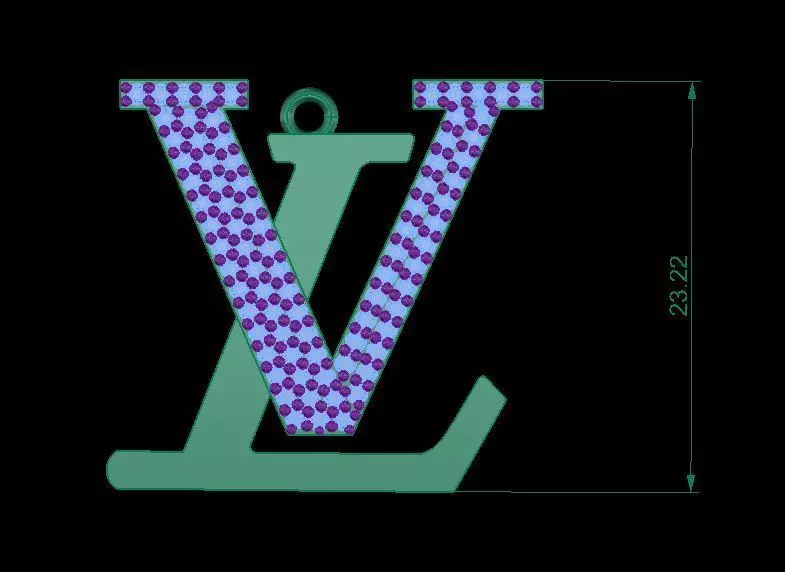 LV  dimond Pendint 3D print model_7