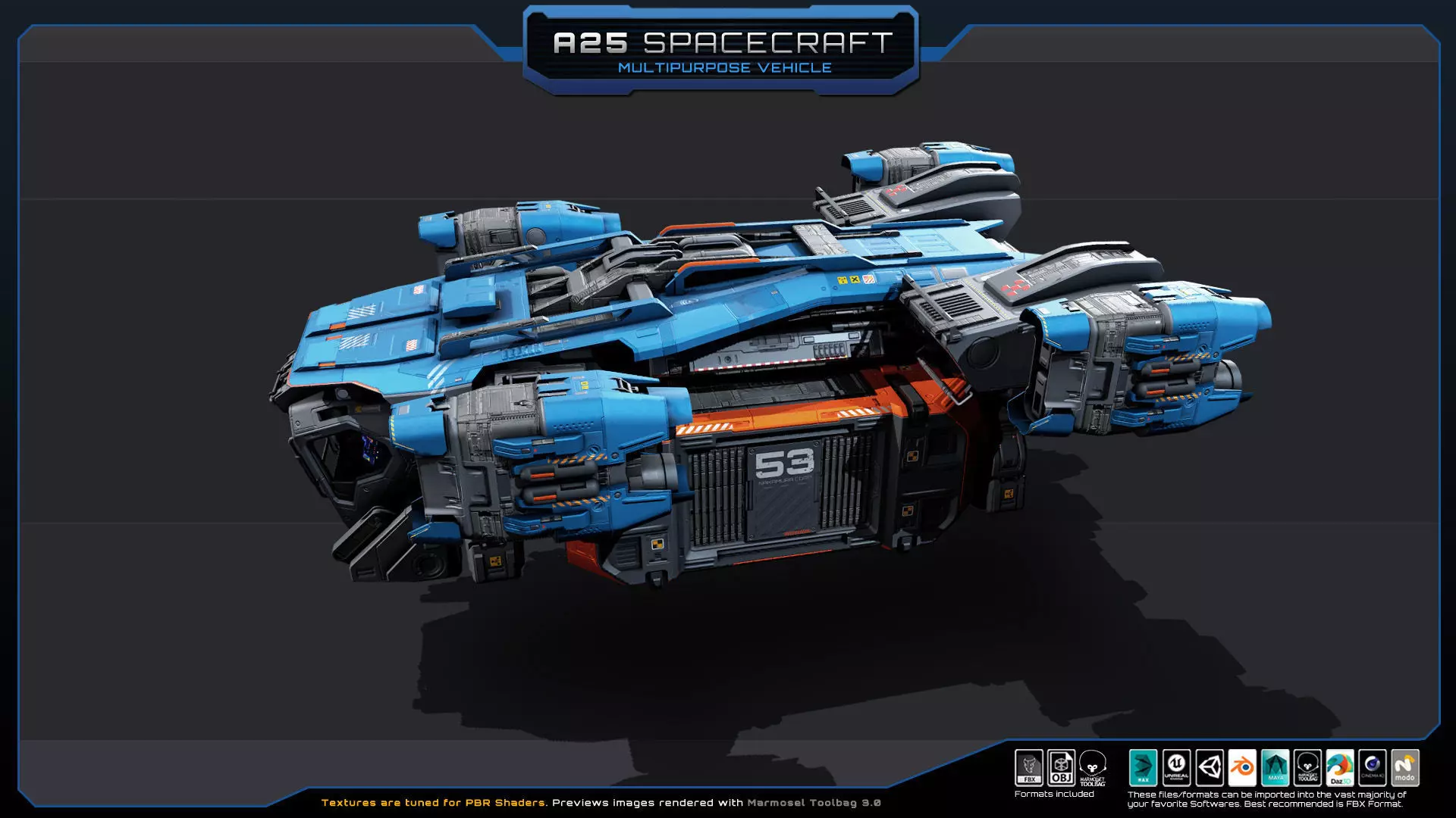 A25 Spacecraft - Multipurpose  Low-poly 3D model_2