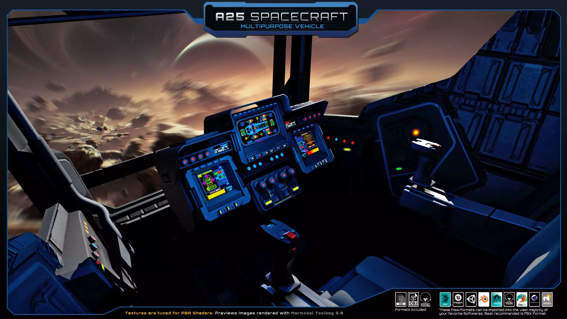 A25 Spacecraft - Multipurpose  Low-poly 3D model_6