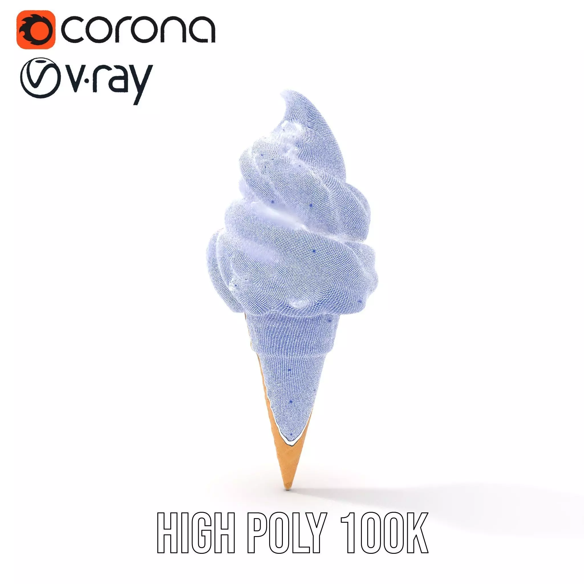 Strawberry Ice Cream Cone model pack Low-poly 3D model_27