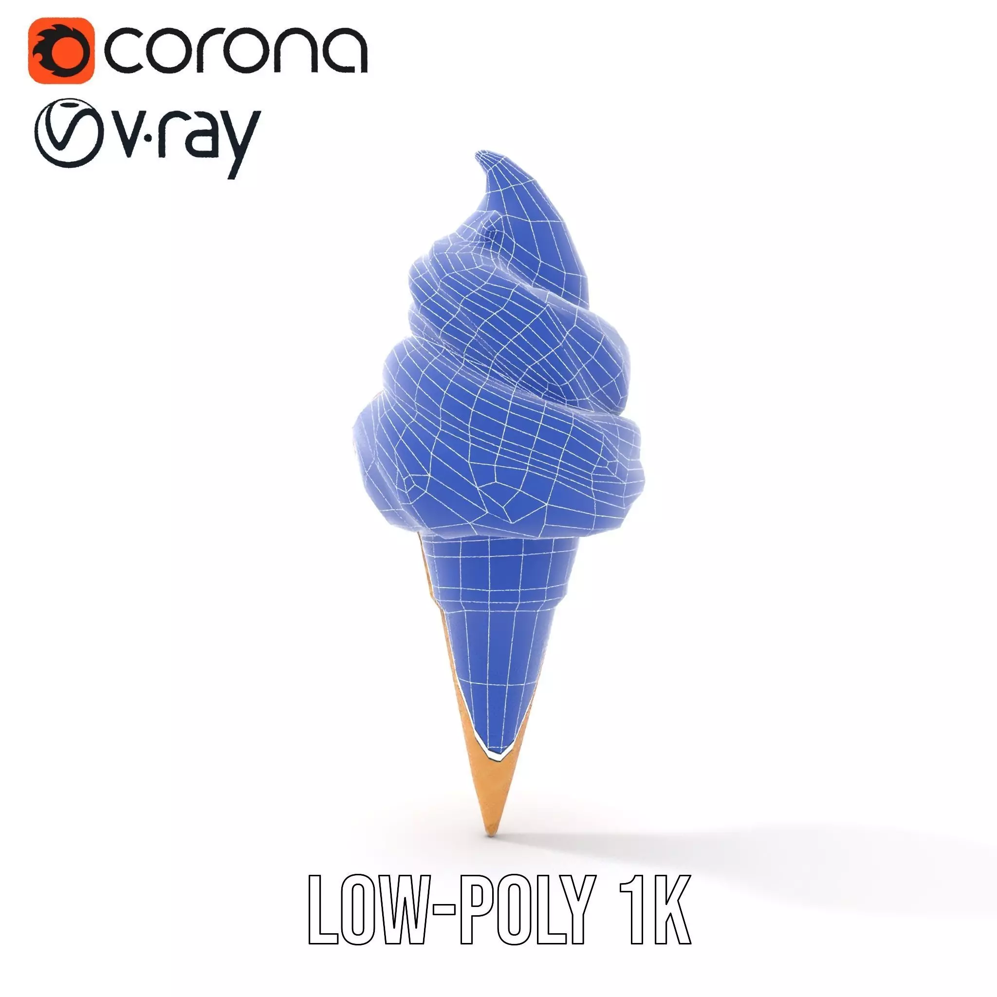 Strawberry Ice Cream Cone model pack Low-poly 3D model_15