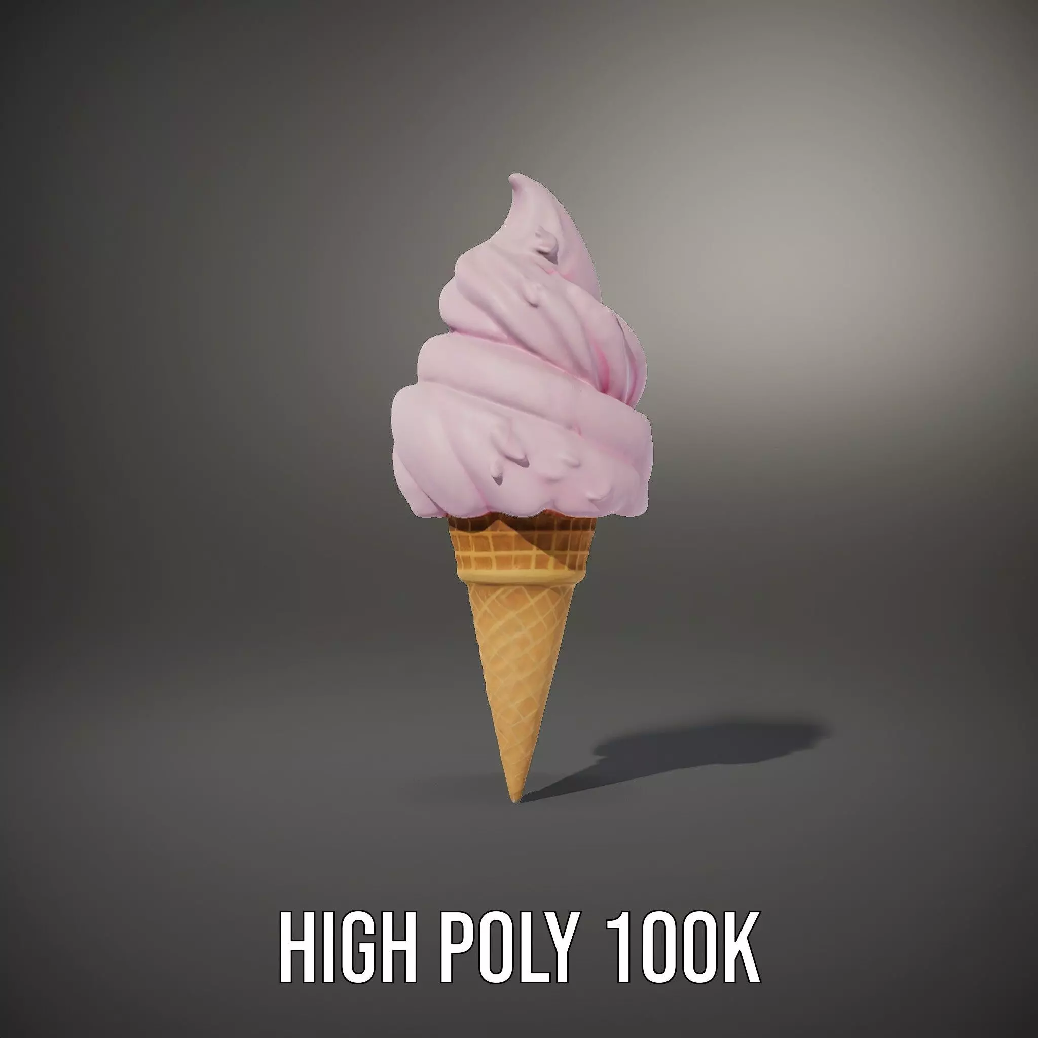 Strawberry Ice Cream Cone model pack Low-poly 3D model_13