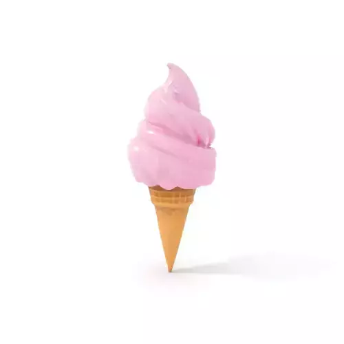 Strawberry Ice Cream Cone model pack Low-poly 3D model 5