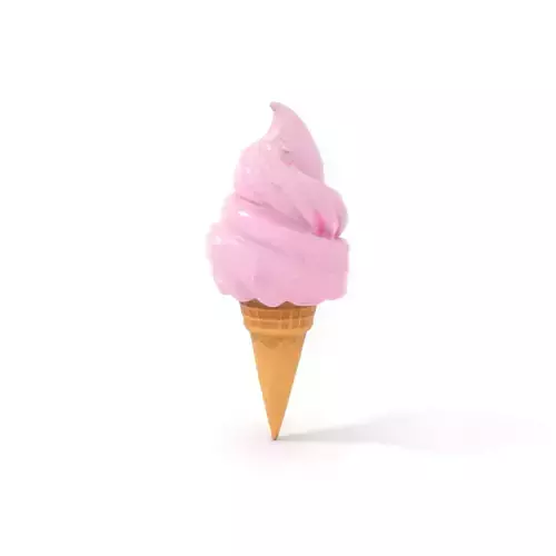 Strawberry Ice Cream Cone model pack