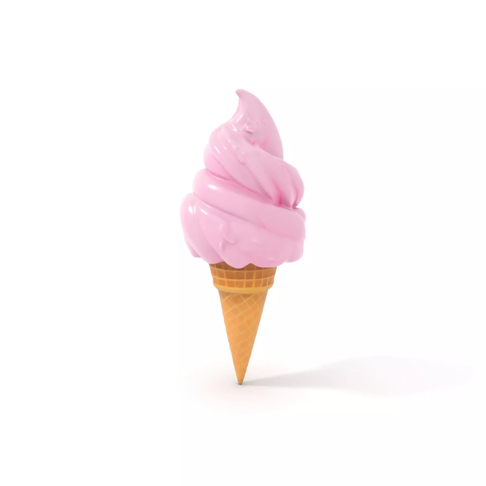 Strawberry Ice Cream Cone model pack Low-poly 3D model_0