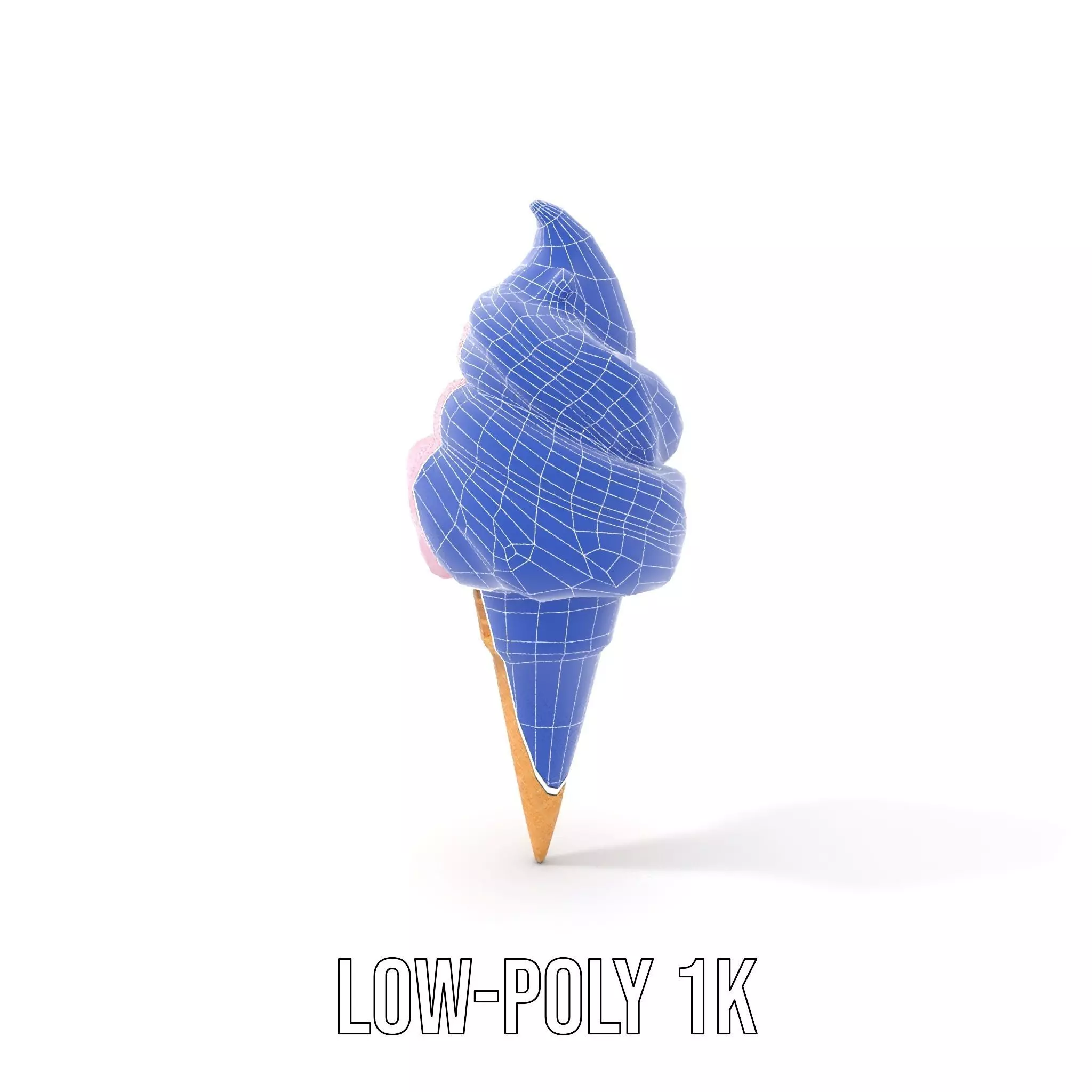 Strawberry Ice Cream Cone model pack Low-poly 3D model_32