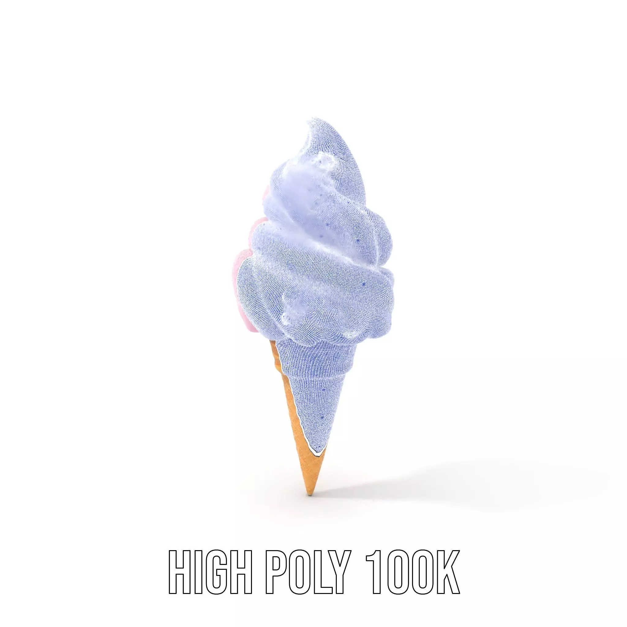 Strawberry Ice Cream Cone model pack Low-poly 3D model_5