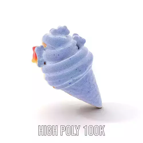 Swirled Ice Cream Cone with Gummies model pack Low-poly 3D model 4