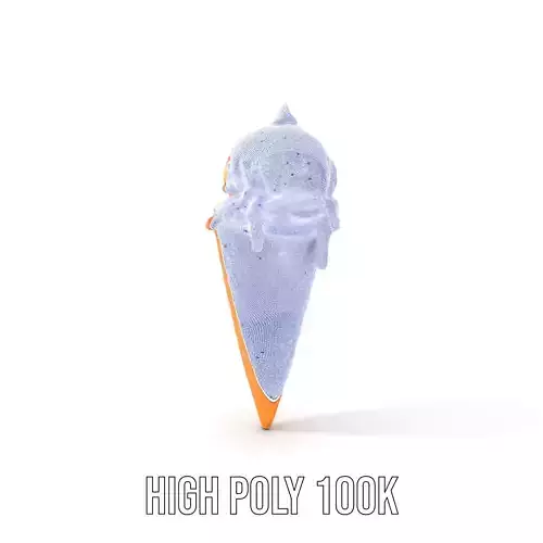 Caramel Ice Cream Cone model pack Low-poly 3D model 4