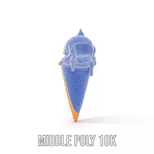 Caramel Ice Cream Cone model pack Low-poly 3D model 6