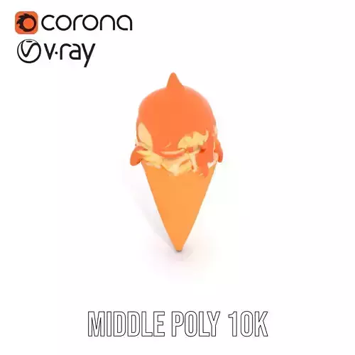 Caramel Ice Cream Cone model pack Low-poly 3D model 5