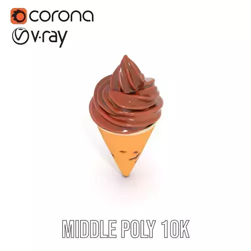 Chocolate Cone Delight model pack Low-poly 3D model 5